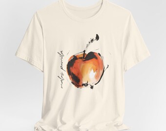 Vintage Style Apple Graphic Tee - Unisex Boho Fruit Shirt