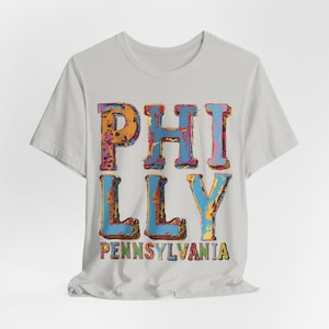 Philadelphia Shirt - Unique Philly Typography Shirt for City Lovers, Retro Style Philly Top, Pennsylvania Travel Gift