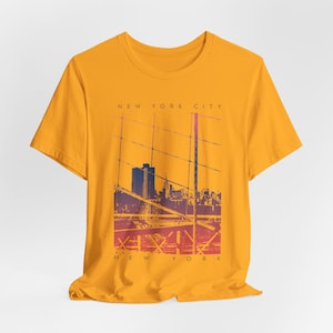 NYC Cityscape Tee - Unisex Minimalist New York City Urban Cityscape Graphic Tee, Perfect Vintage Style Abstract Theme New York Travel Gift