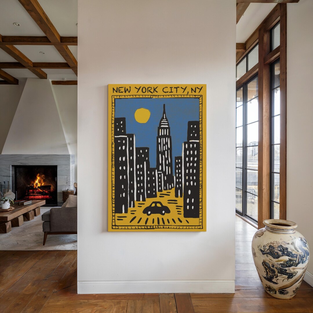 New York City Street Scene Canvas: Matte Stretched Wall Art - Etsy