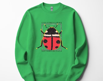 Speelse trui met ronde hals en lieveheersbeestje-print: comfortabele unisex herfstmode
