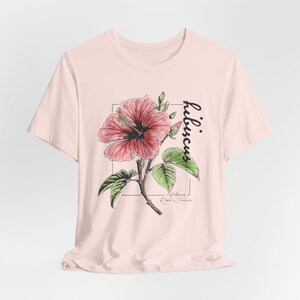 Hibiscus Flower Shirt - Unisex Floral Hibiscus Graphic Tee, Cute Vintage Style Boho Botanical Top, Unique Gift For Flower Lovers