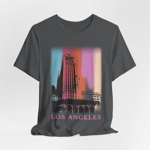 Downtown Los Angeles Shirt - Unique LA Cityscape Graphic Tee for City Lovers, Retro Style Los Angeles Top, Unisex California Travel Gift