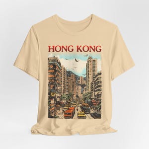 Hong Kong Shirt - Unisex Retro Style Hong Kong Urban Skyline Graphic Tee, Vintage Style HK Shirt, Perfect Travel Gift