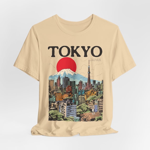 Tokyo Japan Graphic Tee: Vintage Style Japanese Skyline - Etsy