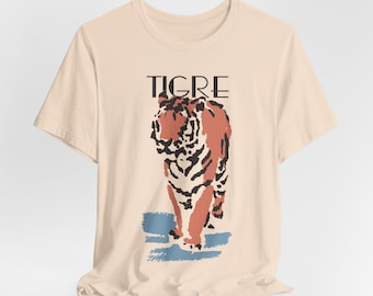 T-shirt graphique Boho Tiger - chemise vintage pour amoureux des chats