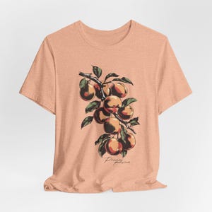Peaches Print Shirt | Unisex Fruit Tee & Vintage Style Graphic Shirt | Perfect Gift for Her | Botanical Foodie Tee