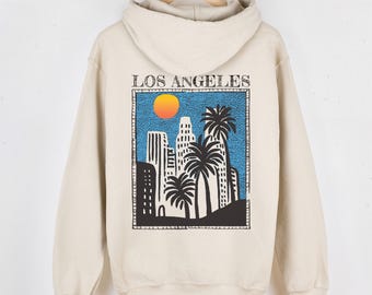 Kapuzenpullover mit Vintage-Print im Los Angeles-Stil | 50 % Baumwolle, 50 % Polyester
