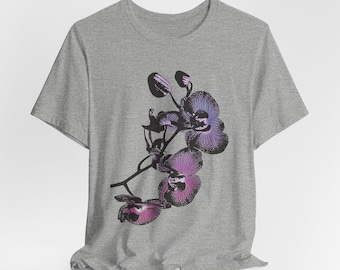 ボヘミアン モス オーキッド Tシャツ：ヴィンテージ フローラル グラフィック Tシャツ