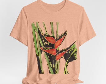 Hand-painted Short Oversized Floral T-shirt for Women