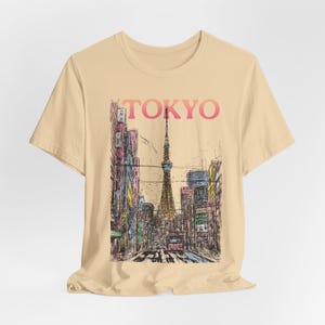 Tokyo Sketch Shirt - Unisex Tokyo Urban Skyline Tee, Japan Vintage Style Tee, Gift For Her, Japanese Shirt