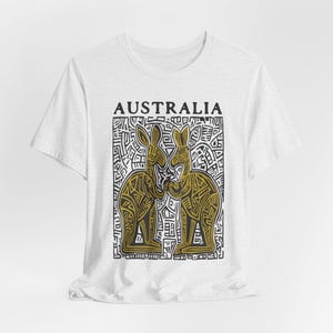 Tribal Tee - Australia T Shirt, Vintage Style Aussie Graphic Tee, Kangaroo Shirt, Perfect Travel Gift for Her