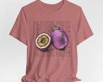 Passion Fruit Graphic Tee: Retro Botanical Unisex Shirt