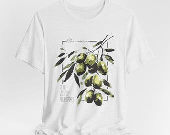 Camiseta con gráfico de rama de olivo: Camiseta unisex con positividad botánica