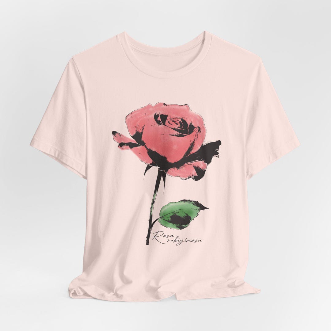 Pink Rose T-shirt: Unisex Floral Graphic Tee - Etsy