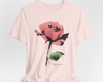 Pink Rose T-Shirt: Unisex Floral Graphic Tee