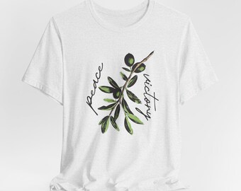 Camiseta con gráfico de rama de olivo: camiseta unisex con la victoria de la paz