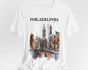 Philadelphia Illustration Shirt: Vintage Philly Cityscape Graphic Tee