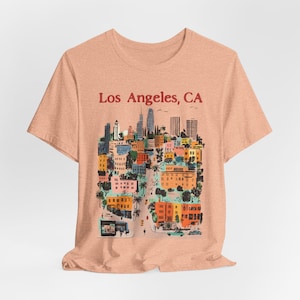 Los Angeles Shirt - Unisex Urban LA Illustration Graphic Tee, Vintage Style Los Angeles Tee, California Travel Gift