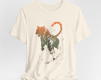 Abstraktes Tiger-Grafik-T-Shirt - Unisex-Shirt im Vintage-Stil