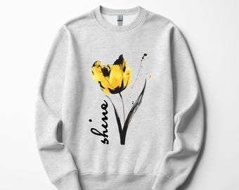 Tulip Crewneck Sweatshirt: Inspirational Floral Design, Boho Style