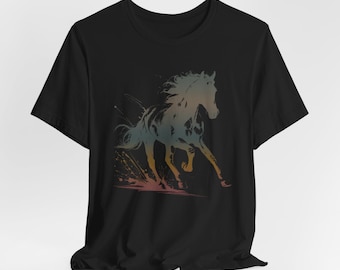 Abstract Horse Graphic Tee: Vintage Equestrian Shirt
