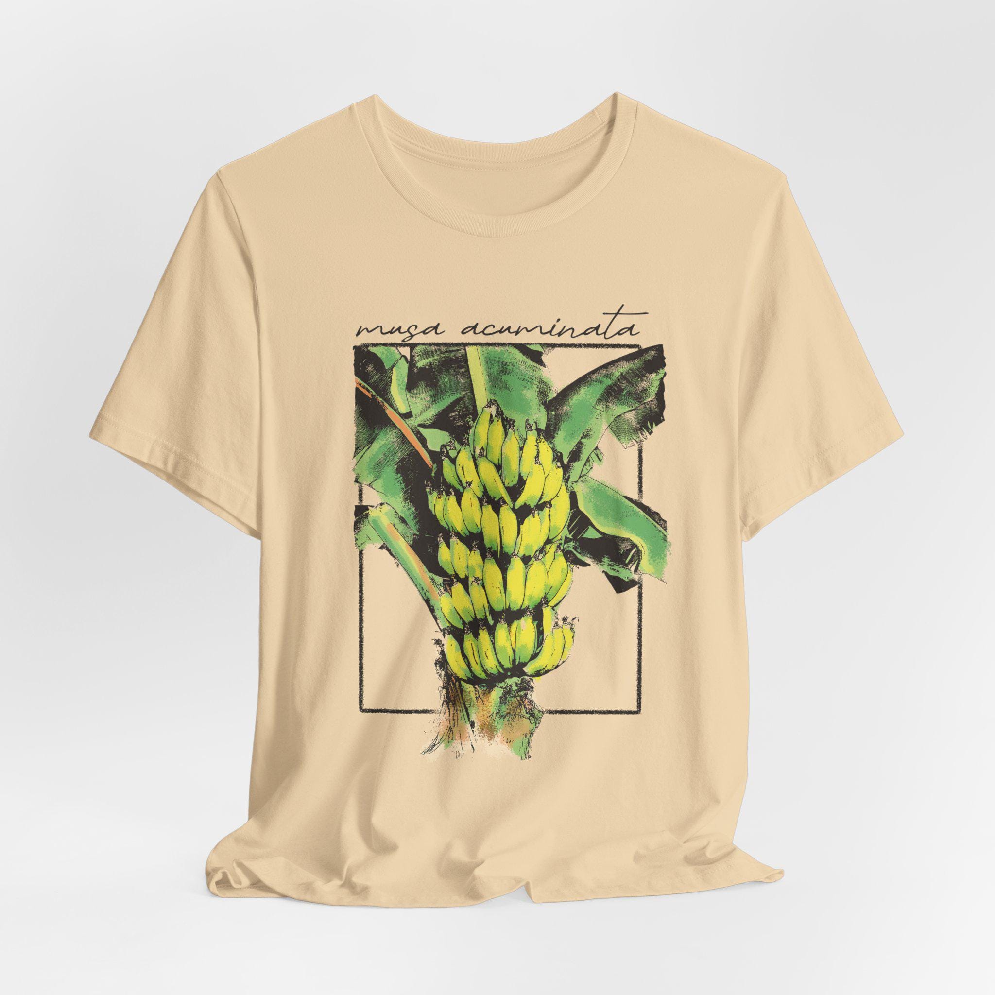 ◆SATUR◆ Banana Tree Graphic Short Sleeve T-Shirt Peach Cor ◇SATUR◇ Banana Tree Graphic Short Sleeve T-Shirt Peach Cor