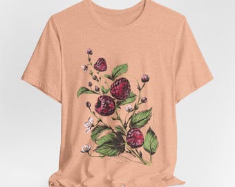 Raspberry T-Shirt: Vintage Style Fruit Graphic Tee