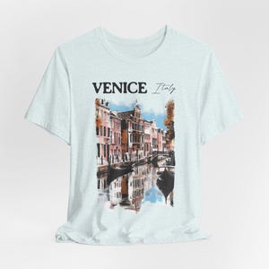 Venice Italy Illustration Shirt, Unisex Venice Tee, Vintage Style Gift for Her, Travel Graphic Tee, Italy Souvenir T-Shirt
