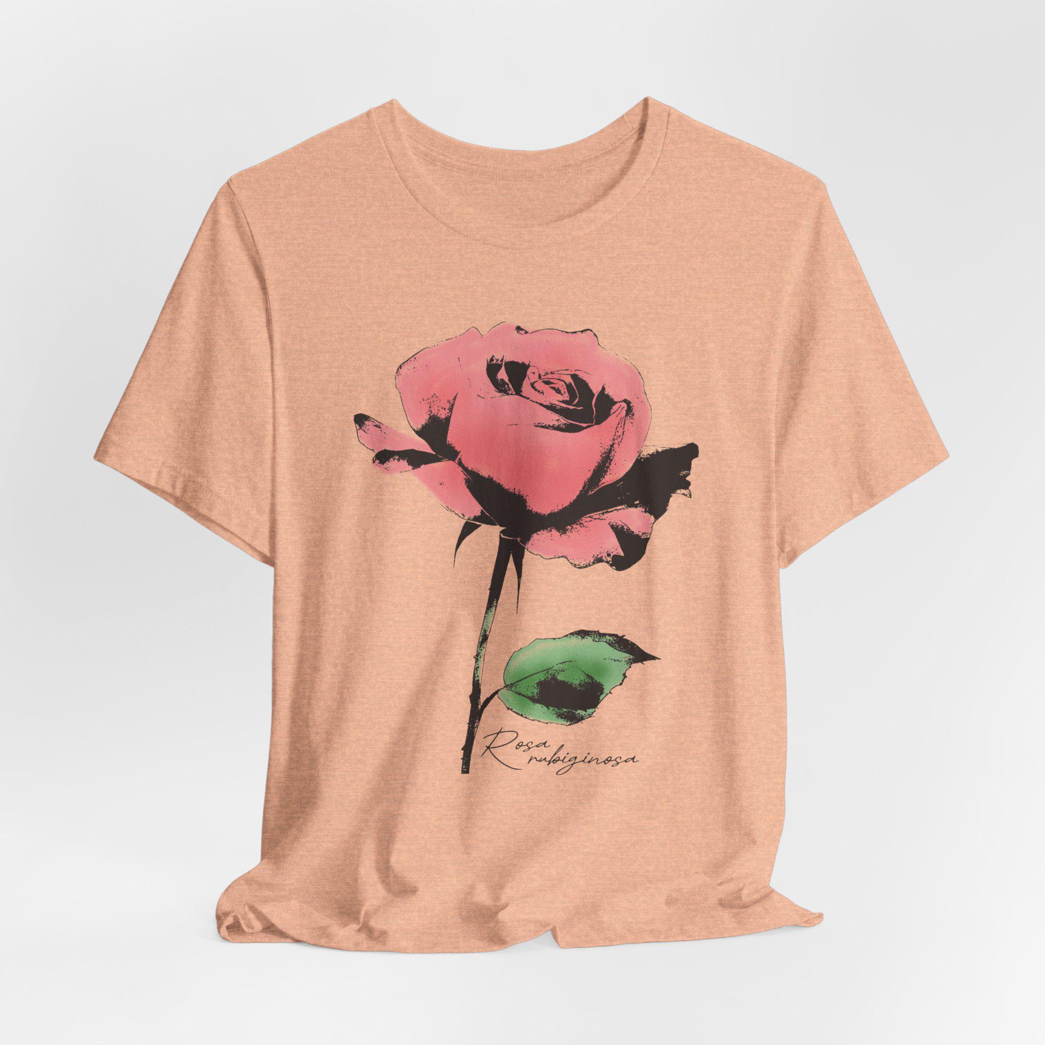 Pink Rose T-shirt: Unisex Floral Graphic Tee - Etsy