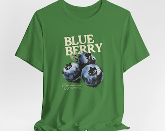 Camiseta con gráfico de arándanos: camiseta unisex de estilo vintage, regalo para amantes de la fruta.