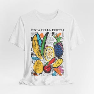 Artsy Fruit Shirt - Unisex Abstract Festa Della Frutta Graphic Tee, Vintage Style Botanical Top for Foodie, Perfect Gift for Her