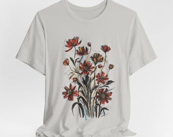 Boho Wildflower Tee: Vintage Floral Design, Unisex Top