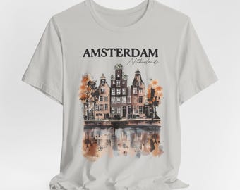 Amsterdam-T-Shirt: Vintage-T-Shirt mit Niederlande-Motiv, ideales Reisegeschenk
