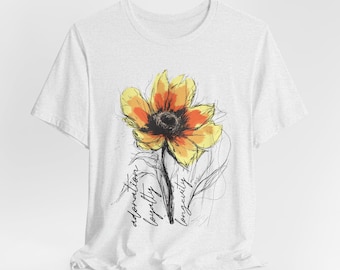 Sunflower Graphic Tee: Vintage Style Inspirational Shirt