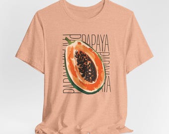 Papaya Graphic Tee: Unisex Vintage Style Fruit Shirt