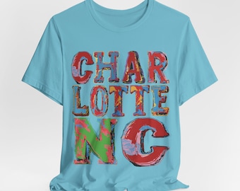 Charlotte North Carolina Shirt: Retro Typography NC Travel Gift