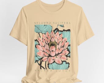 Boho Lotus T-Shirt: Unisex Vintage Floral Graphic Tee