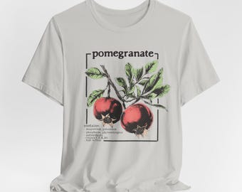 Pomegranate Graphic Tee: Unisex Botanical Fruit Shirt