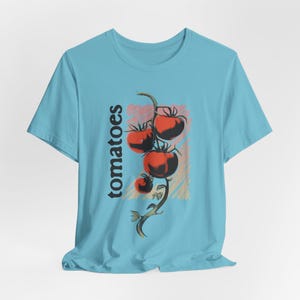 Artistic Veggie Shirt - Unisex Retro Style Tomato Graphic Shirt, Artsy Vintage Style Botanical Tee for Foodie & Art Lovers