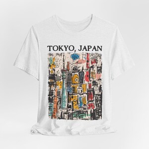 Tokyo Abstract - Unisex Urban Tokyo Japan Top, Vintage Style Tee, Gift For Her, Japanese Tee, Japan Travel Gift