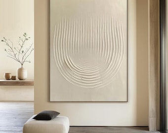 beige wabi-sabi wall art beige minimalist abstract oil painting on canvas beige 3d textured wall art modern beige living room wall art