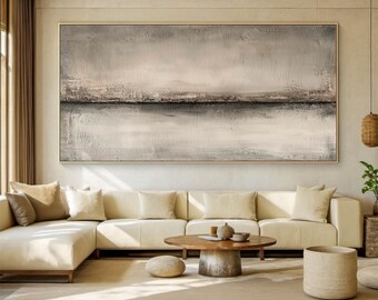 Khaki Wabi Sabi Wall Art, Beige Abstract Art, Large Khaki Textured Wall Art, Original Hand Painted Painting, Living Room Decor