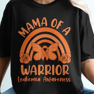 Mama of a Warrior Leukemia Awareness Svg, Leukemia Awareness Svg Png, Leukemia Cancer Brother Support Orange Ribbon Svg