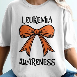 Leukemia Awareness Coquette Bow Svg, Leukemia Awareness Svg Png, Leukemia Cancer Brother Support Orange Ribbon Svg