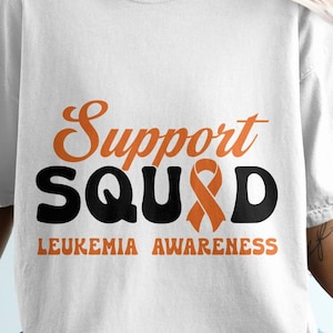 Support Squad Svg, Leukemia Awareness Svg Png, Leukemia Cancer Brother Support Orange Ribbon Svg