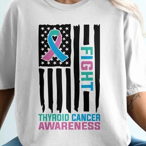 Thyroid Cancer Flag Svg, Thyroid Cancer Awareness Svg Png, Thyroid Cancer Warrior Svg Cricut Sublimation Designs