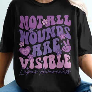 Retro Lupus Awareness Svg Png, Not All Wounds Are Visible Svg, Lupus Support Ribbon Svg Cricut File, Lupus Png Sublimation Design