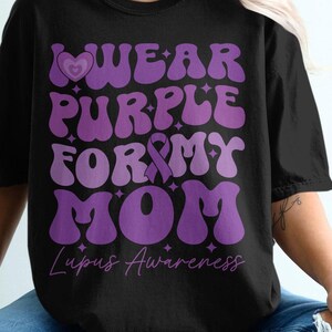 Retro Lupus Awareness Svg Png, I Wear Purple For My Mom Svg, Lupus Support Ribbon Svg Cricut File, Lupus Png Sublimation Design