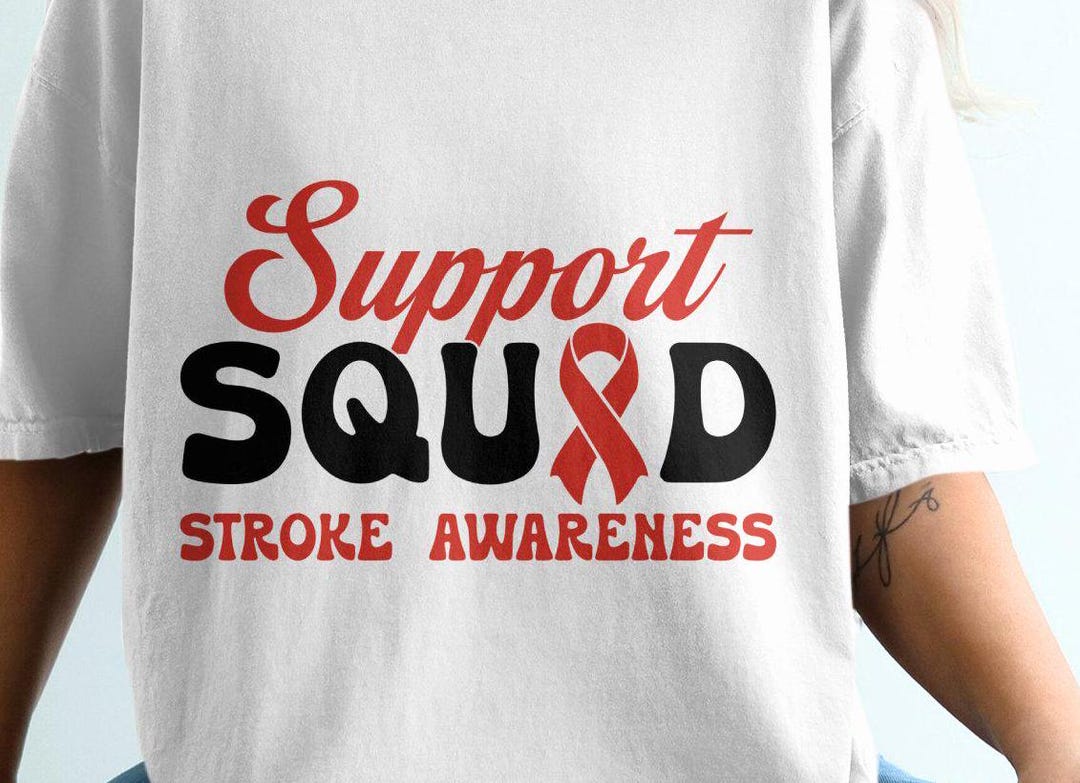 Support Squad Svg, Stroke Awareness Svg Png, Red Ribbon Svg Cricut ...